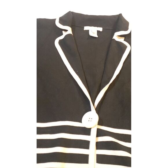 Vintage DESIGN HISTORY Black SILK Blend Knit Collared Cardigan Sweater Jacket‎ L - Picture 3 of 15